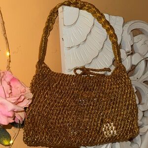 J. Crew Gold Woven Shoulder Bag